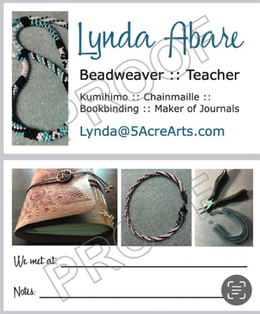 Nov 9 - 5AA Beadweaver Business Card.